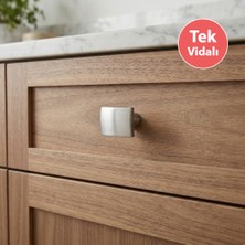 Eymen Yapı Nobel Köşeli Düğme Mobilya Dolap Kulp Tek Vidalı Inox