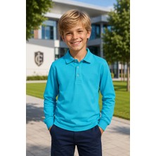 Yalçınoğlu Premium Okul Polo Yaka %100 Pamuk Erkek Çocuk Okul Tişörtü Uzun Kol Penye 8-16 Yaş | Çocuk Okul Forması Polo Yaka Basic Tişört Unisex Uzun Kol Yumuşak Dokulu Nefes Alan Kumaş