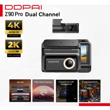 Ddpai Z90 Pro Dual Araç Kamerası Ön Arka 4k+2k Sony Starvıs 2 Gps Wifi Hdr Gece Görüş Dashcam