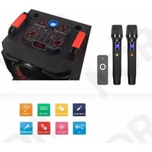 Yazicitekno Kablosuz Mikrofonlu Rgb Işıklı Taşınabilir Bluetooth Parti Hoparlörü (100W)