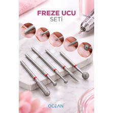Ocean Freze Ucu Seti, Elektrikli Törpü Makinesi Uçları, Tırnak Bakım Freze Uç Seti 5'li