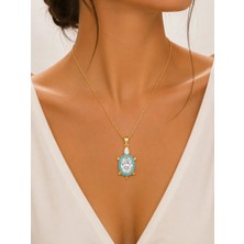 Hector&Co. Jewellery 🐢 Turkuaz Taşlı Kaplumbağa Figürlü Kolye