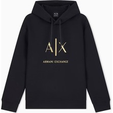 Armani Exchange Erkek Regular Fit Uzun Kollu Yuvarlak Yaka Pamuklu Siyah Sweatshirt XM003876 AF20150-UC001