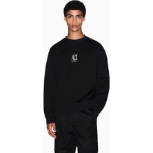 Armani Exchange Erkek Regular Fit Yuvarlak Yaka Uzun Kollu Pamuklu Siyah Sweatshirt XM000368 AF10818-UC001