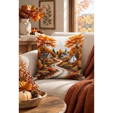 Bertille Home Sonbahar Serisi Çift Tarafı Dijital Baskılı Kırlent Kılıfı (Halloween Autumn)