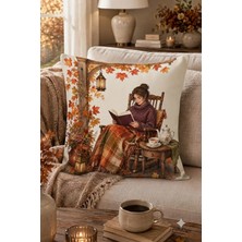 Bertille Home Sonbahar Serisi Çift Tarafı Dijital Baskılı Kırlent Kılıfı (Halloween Autumn)