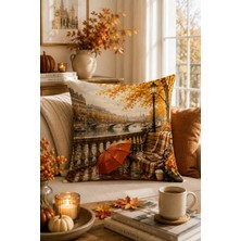 Bertille Home Sonbahar Serisi Çift Tarafı Dijital Baskılı Kırlent Kılıfı (Halloween Autumn)