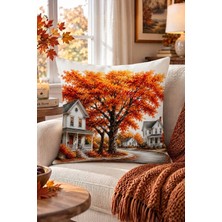 Bertille Home Sonbahar Serisi Çift Tarafı Dijital Baskılı Kırlent Kılıfı (Halloween Autumn)