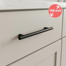 Eym Alüminyum Paslanmaz Mat Siyah 160 mm Mobilya Kulp Çap:12 mm