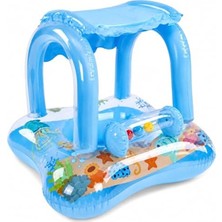 Velora Gölgelikli Bebek Şamandırası, Tak Çıkar Güneşlikli Oyuncaklı Şişme Yüzme Simidi, 0-4 Yaş 25 kg Taşıma Kapasiteli, Güneşe Dayanıklı Sevimli Floatör, Havuz Deniz Yaz Tatili Için Bebek Şamandırası