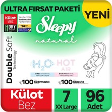 Sleepy Natural Double Soft Ultra Fırsat Paketi Külot Bez 7 Numara Xxlarge 96 Adet