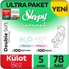 Sleepy Natural Double Soft Ultra Paket Külot Bez 5 Numara Junior 78 Adet