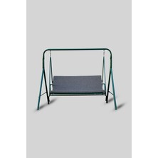Sowso Premium Salıncak Minderi 45x130x5 cm | Gri Sert Sünger | Keten Kumaş & Fermuarlı Kolay Yıkanabilir | Pratik Bağcıklı | Antrasit Gri