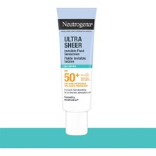 2 Adet Neutrogena ultra sheer yağlanma Karşıtı Fluid SPF50+ Yüz Güneş Koruyucu 50 ml