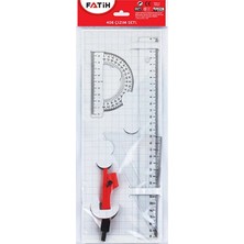 Rio 3 Adet Çizim Seti Poşetli Cetvel + Pergel 30 cm