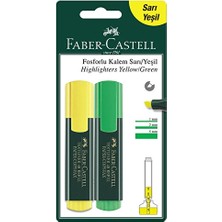 4 Adet Faber Castell 2'li Fosforlu Kalem Sarı/yeşil
