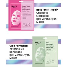 Dermal Seoul Face Gül Rose Pdrn Onarıcı Glow Hidrojel Maske ve Cica Eriyen Maske
