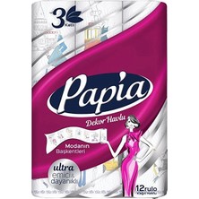 3 Adet  Papia Kağıt Havlu 12'li Decor