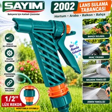 Sayım Lans Basmalı Sıkmalı Tabanca Sulama Tabancası Hortum Araba Balkon Yıkama (1/2'' Lüx Rekor)