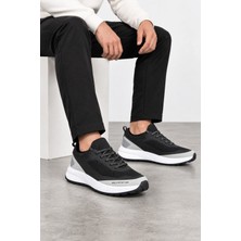 Ht Hotin Cipher Erkek Bağcıklı Günlük Sneaker Spor Ayakkabı Siyah-Beyaz