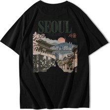 Brz Collection Unisex Oversize Seoul T-Shirt Siyah