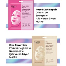 Dermal Seoul Face Gül Rose Pdrn Onarıcı Glow Hidrojel Maske ve Pirinç Eriyen Maske