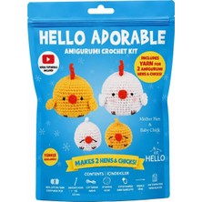 Bak Gel Al BakGelAl Hello Adorable Amigurumi Tavuk & Civciv Yapım Kiti – 2'li BFF Kendin Yap Hobi Seti