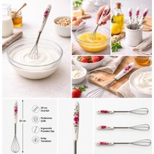 Bak Gel Al BakGelAl. Porselen Saplı 20 CM Paslanmaz Çelik Mutfak Çırpıcısı Kek Hamur Yumurta Çırpıcı