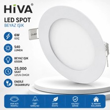 Hiva Tasarruflu 6 Watt LED Panel Armatür Spot 6500K Beyaz Işık Spot Lamba