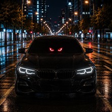 ZDN Case LED Kızgın Gözlü Güneş Enerjisi ve Type-C ile Şarj Edilebilir Titreşim Sensörlü Şarjlı Araç Dekor Işığ