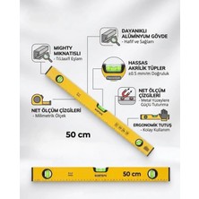 Bortepe BR50 Alüminyum Su Terazisi 50 cm Eğim Ölçme Ölçüm Terazisi 50 cm