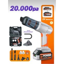 Velora Auhma Ahv-21 20.000PA Şarjlı Araç Süpürgesi ve Hava Üfleyici - Çift Bataryalı Profesyonel Set