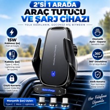 Winex Mobile Winex Q9 15W Sensörlü Araç İçi Kablosuz Hızlı Şarj Aleti ve Telefon Tutucu