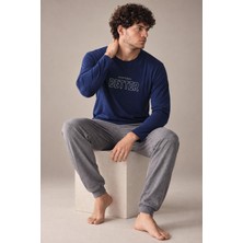 Gd Goldoremi Erkek Everythings Better Orta Kalın Regular Manşetli Uzun Kollu Pijama Takım
