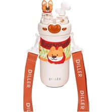 Diller D9239 Sevimli Köpek Çift Kapaklı Çelik Termos 520 ml