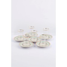 2 Adet Sandro Moreno 1453 Istiridye 2 Optik 12 Parça Çay Takımı 110 ml Turkuaz