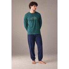 Gd Goldoremi Erkek Everythings Better Orta Kalın Regular Manşetli Uzun Kollu Pijama Takım