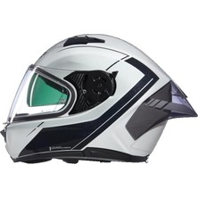 N60-6 Sport Mesmerico Kapalı Motosiklet Kaskı 341 Beyaz Siyah Xl