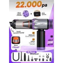 Velora Kablosuz Araç Süpürgesi 220W 22000PA Güçlü Vakum & Üfleme Özellikli Şarjlı Oto Süpürge MCV22 Turuncu