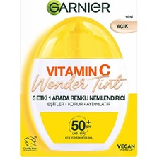 Garnier C Vitamini Wonder Tint 3 Etki 1 Arada Renkli Nemlendirici Açık Ton SPF50 Vegan Light 40 ml
