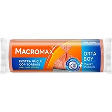 4 Adet Macromax Extra Güçlü Çöp Torbası Orta Boy 15'li