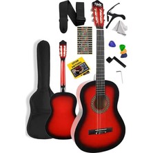 CG-270RD Kırmızı Renk Klasik Gitar 4/4 Yetişkin Boy Sap Ayarlı Full Set