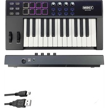 Midi-25 Pro Midi Klavye 25 Tuşlu Midi Keyboard 8 Pad