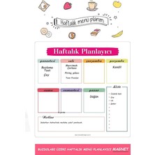 Kağıt Haftalık Magnet Planlayıcı Menü Mıknatıslı Yazı Tahtası Buzdolabı Magneti Pano 30X30 cm +Kalem