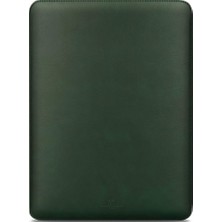 Laptop Kılıfı 15 Inç MacBook Air 15" M3 2024 A3114 & M2 2023 A2941 ile Tam Uyumlu, Suni Deri Kılıf Kılıf, Yeşil