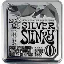 Ball John Mayer Silver Slinky Nikel Sarılı Elektro Gitar Telleri 3'lü Paket Teneke Kutu 10,5-47 Ölçü