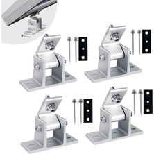 4 Adet Güneş Paneli Montajı, Ayarlanabilir Güneş Paneli Braketleri Rv Güneş Paneli Bağları Kelepçe Eğim Açısı 10°-60° Bireysel Düz Çatı Montaj Tutucu Güneş Paneli 400 W, 500 W