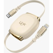 LinkTech KN02 Hızlı 30W Tip-C - Lightning Manyetik Geri Çekilebilir Şarj Kablosu