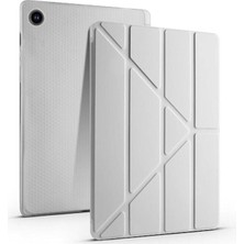 Samsung Galaxy Tab S6 Lite 2024 P620 10.4 Inç Ile Uyumlu Katlanabilir Kalemlikli Standlı Akıllı Kılıf Gri