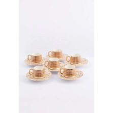 4 Adet Sandro Moreno 1453 Geometrik Istiridye 3 Kahve Seti 90 ml
